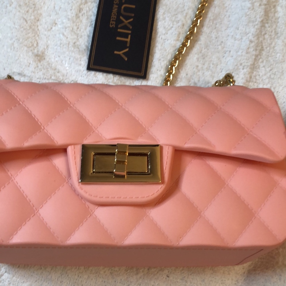 DELUXITY PINK CROSSBODY BAG SZ 4 X 6 3/4 - Picture 6 of 11